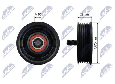 Deflection Pulley/Guide Pulley, V-belt NTY RNK-LR-012