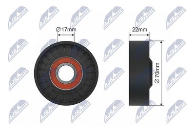Tensioner Pulley, V-belt NTY RNK-LR-013