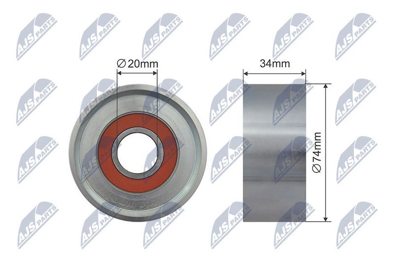 NTY RNK-MA-000 Deflection/Guide Pulley, V-ribbed belt