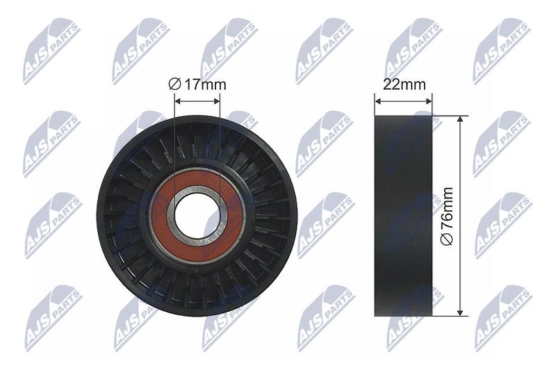 NTY RNK-ME-007B Tensioner Pulley, V-ribbed belt