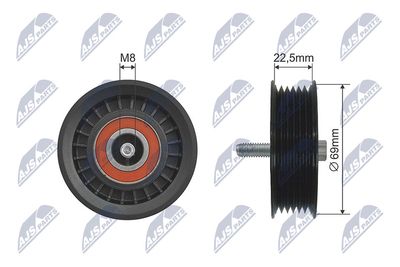 Deflection Pulley/Guide Pulley, V-belt NTY RNK-ME-028
