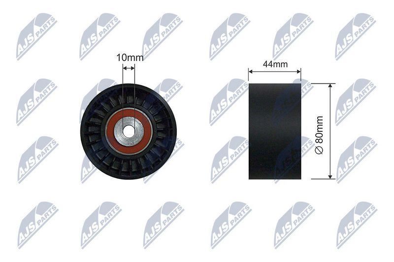 NTY RNK-ME-045 Deflection/Guide Pulley, V-ribbed belt