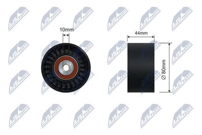 Deflection/Guide Pulley, V-ribbed belt NTY RNK-ME-045