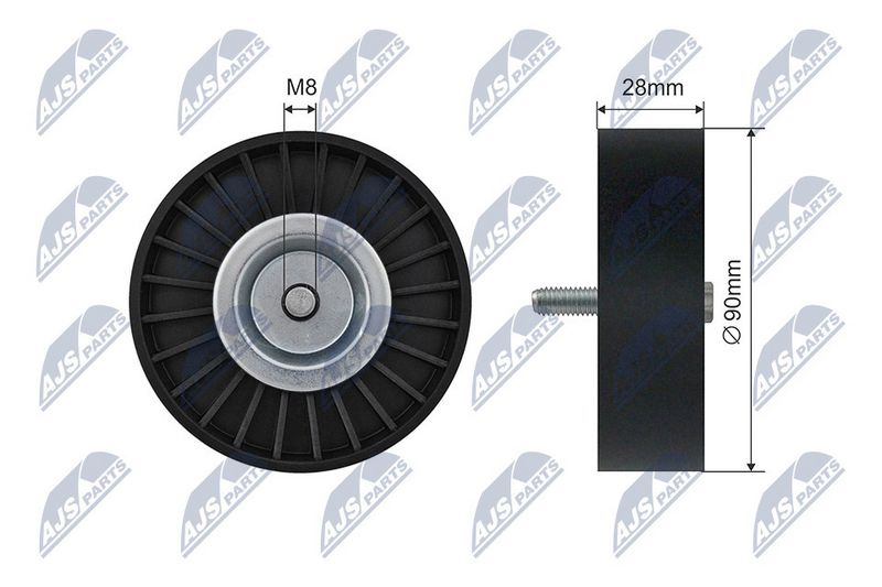 NTY RNK-ME-046 Tensioner Pulley, V-ribbed belt