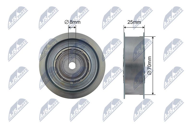 NTY RNK-ME-052 Tensioner Pulley, V-ribbed belt