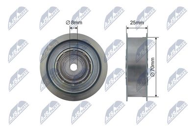 Tensioner Pulley, V-ribbed belt NTY RNK-ME-052