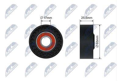 Tensioner Pulley, V-ribbed belt NTY RNK-ME-053