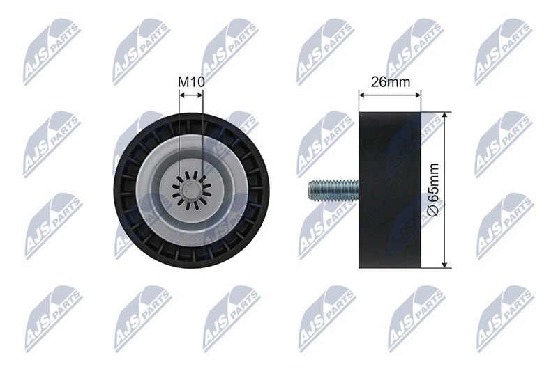 NTY RNK-ME-054 Tensioner Pulley, V-ribbed belt