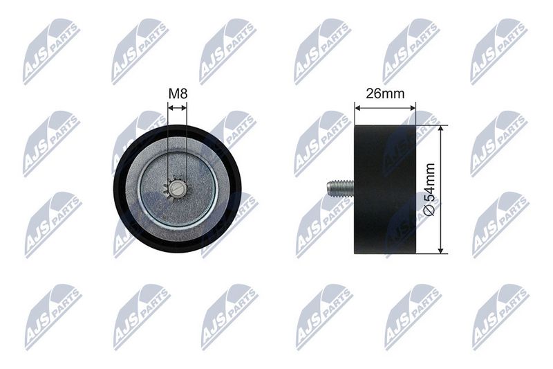 NTY RNK-ME-063 Tensioner Pulley, V-ribbed belt