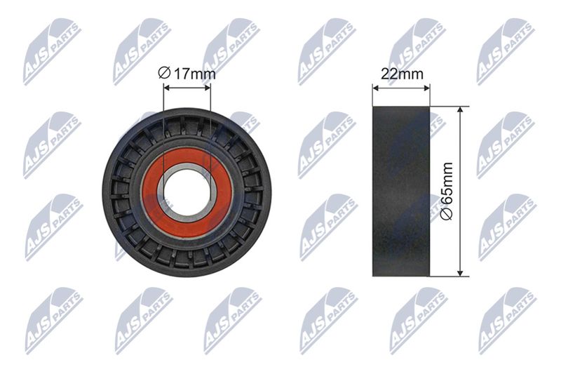 NTY RNK-ME-072 Deflection/Guide Pulley, V-ribbed belt