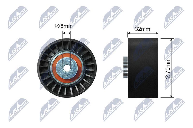 NTY RNK-ME-085 Tensioner Pulley, V-ribbed belt