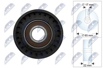 Tensioner Pulley, V-ribbed belt NTY RNK-ME-086
