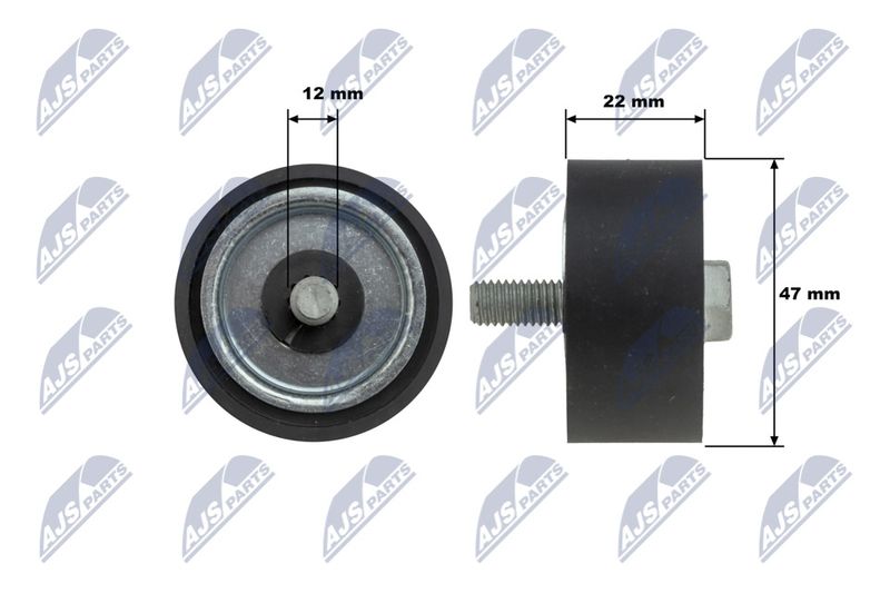 NTY RNK-ME-087 Deflection/Guide Pulley, V-ribbed belt