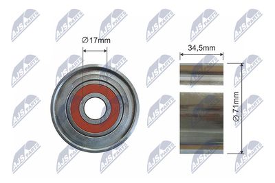 Deflection/Guide Pulley, V-ribbed belt NTY RNK-MZ-012