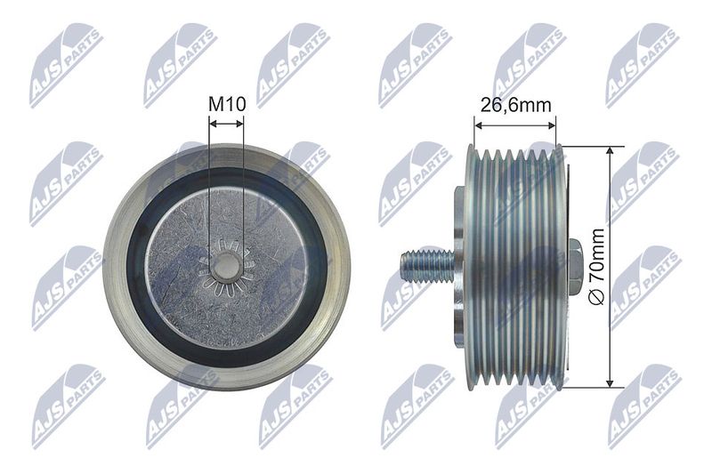 NTY RNK-NS-034 Deflection/Guide Pulley, V-ribbed belt