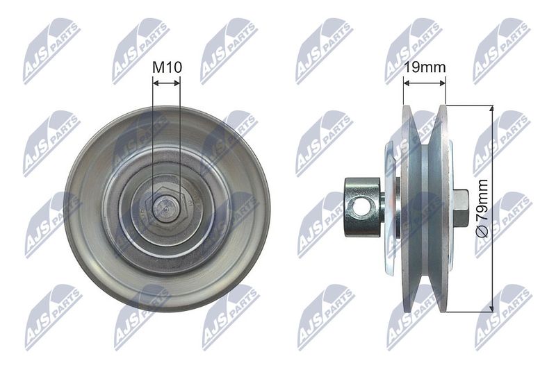 NTY RNK-NS-040 Tensioner Pulley, V-ribbed belt