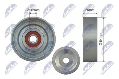 Tensioner Pulley, V-ribbed belt NTY RNK-NS-041