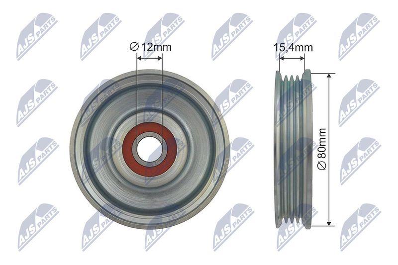 NTY RNK-NS-043 Tensioner Pulley, V-ribbed belt