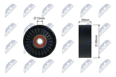 Tensioner Pulley, V-ribbed belt NTY RNK-NS-050