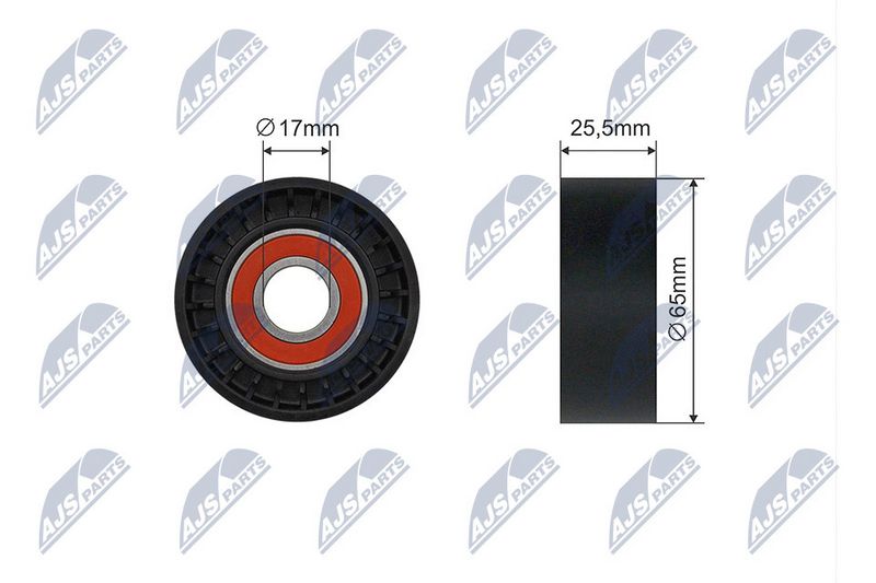 NTY RNK-PE-006 Tensioner Pulley, V-ribbed belt
