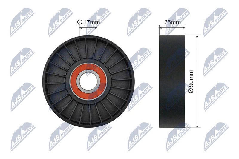 NTY RNK-PE-013 Tensioner Pulley, V-ribbed belt