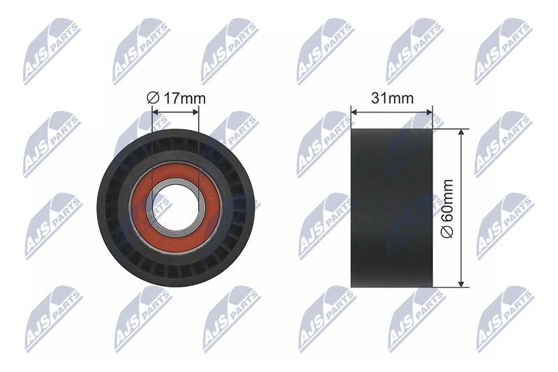 NTY RNK-PL-001 Tensioner Pulley, V-ribbed belt