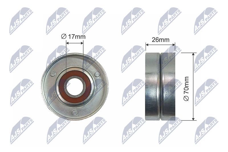 NTY RNK-PL-013 Tensioner Pulley, V-ribbed belt