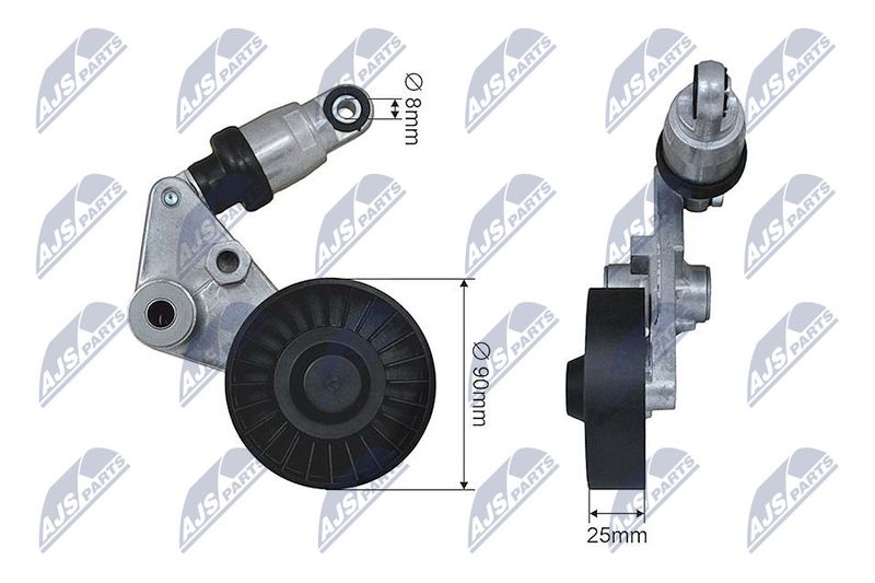NTY RNK-PL-026 Tensioner Pulley, V-ribbed belt
