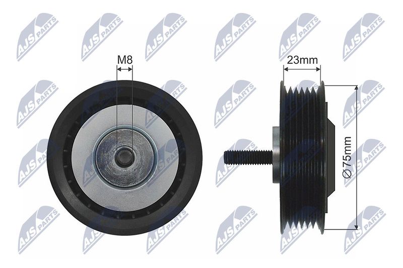 NTY RNK-PL-032 Tensioner Pulley, V-ribbed belt