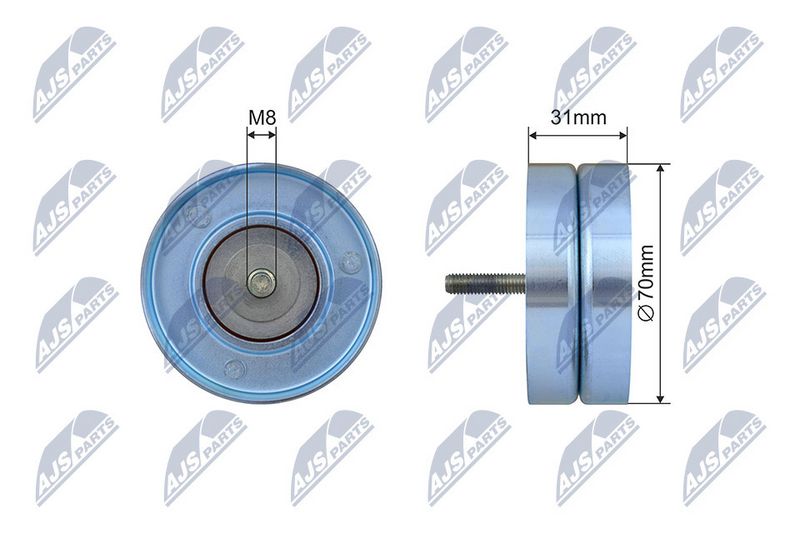NTY RNK-PL-035 Tensioner Pulley, V-ribbed belt