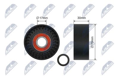 Tensioner Pulley, V-ribbed belt NTY RNK-PS-003