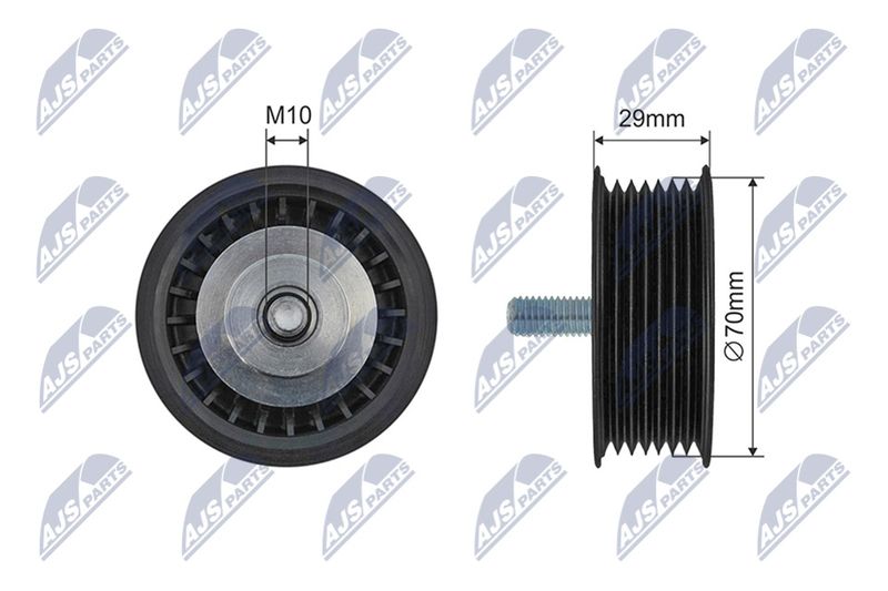 NTY RNK-PS-005 Deflection/Guide Pulley, V-ribbed belt