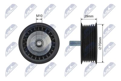 Deflection/Guide Pulley, V-ribbed belt NTY RNK-PS-005
