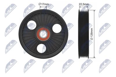 Deflection/Guide Pulley, V-ribbed belt NTY RNK-RE-016