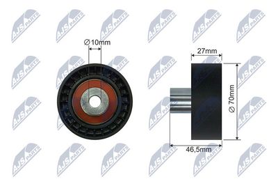 Tensioner Pulley, V-ribbed belt NTY RNK-RE-038