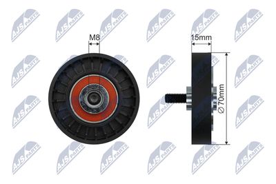 Deflection/Guide Pulley, V-ribbed belt NTY RNK-RE-048
