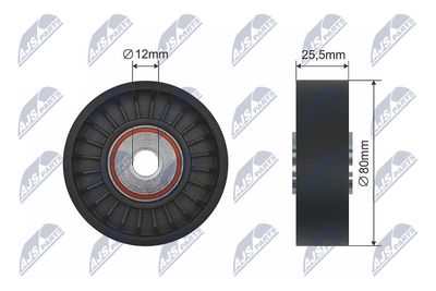 Deflection/Guide Pulley, V-ribbed belt NTY RNK-SA-001