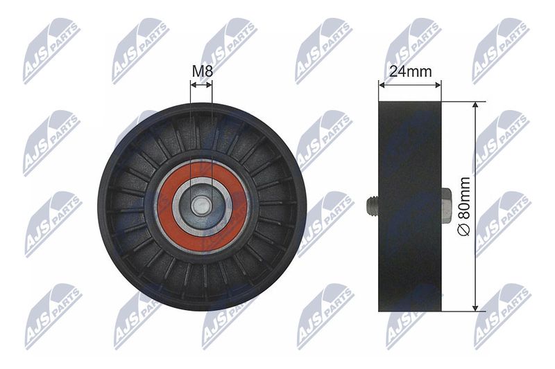 NTY RNK-SA-002 Deflection/Guide Pulley, V-ribbed belt