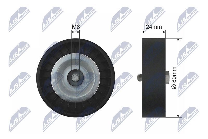 NTY RNK-SA-003 Deflection/Guide Pulley, V-ribbed belt