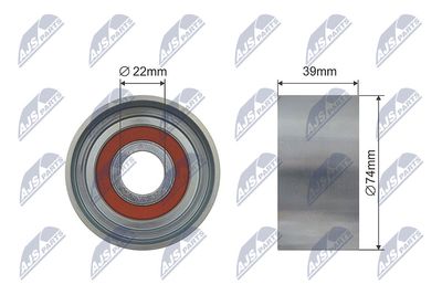 Tensioner Pulley, V-ribbed belt NTY RNK-SA-004