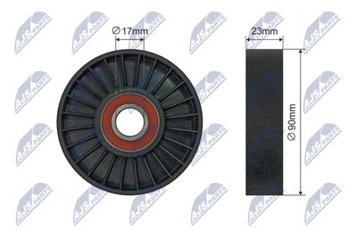 Tensioner Pulley, V-ribbed belt NTY RNK-SA-006