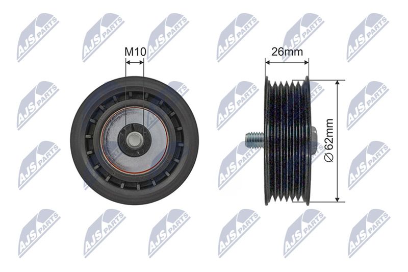 NTY RNK-SA-007 Deflection/Guide Pulley, V-ribbed belt