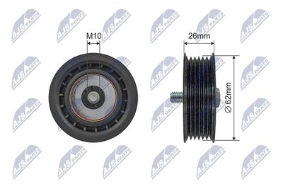 Deflection/Guide Pulley, V-ribbed belt NTY RNK-SA-007