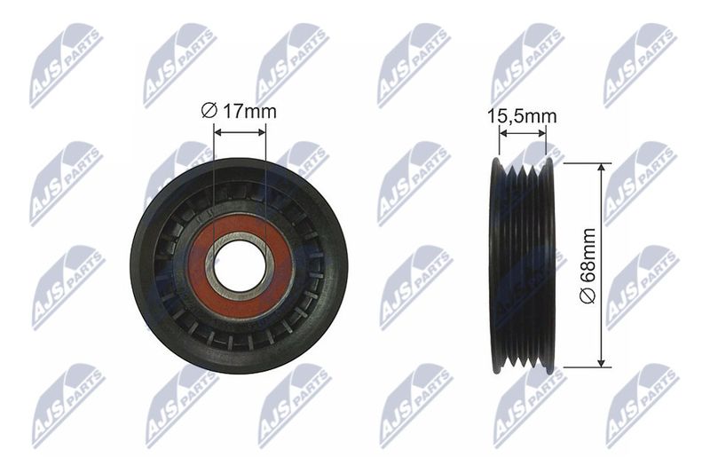 NTY RNK-SB-000 Deflection/Guide Pulley, V-ribbed belt