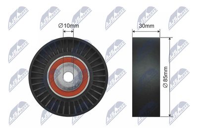 Deflection/Guide Pulley, V-ribbed belt NTY RNK-SB-002