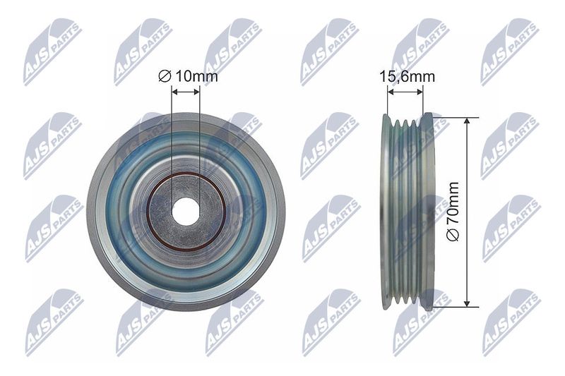NTY RNK-SU-006 Deflection/Guide Pulley, V-ribbed belt