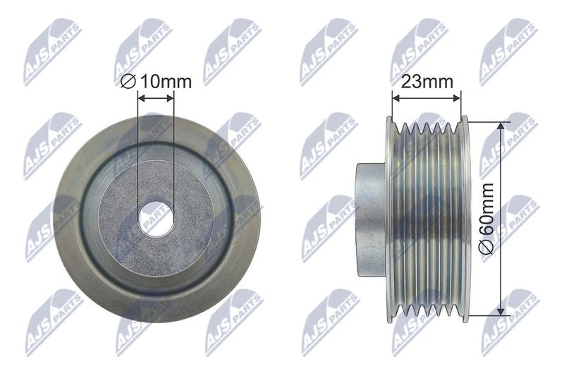 NTY RNK-SU-008 Deflection/Guide Pulley, V-ribbed belt