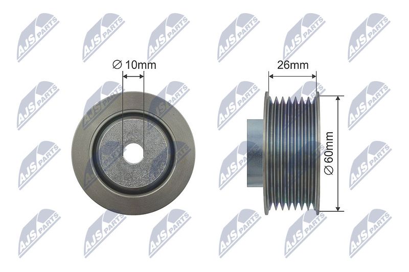 NTY RNK-SU-010 Deflection/Guide Pulley, V-ribbed belt