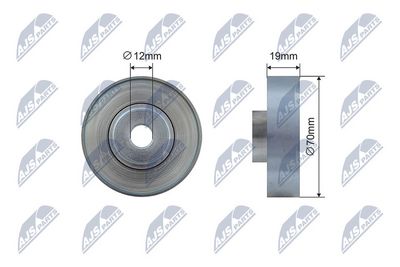 Tensioner Pulley, V-ribbed belt NTY RNK-SU-017