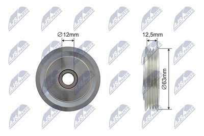 Deflection/Guide Pulley, V-ribbed belt NTY RNK-TY-034